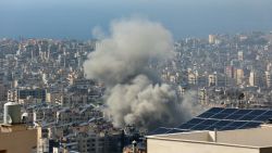 Smoke billows following an Israeli airstrike that targeted Beirut's southern suburbs on October 3, 2024. Israel kept up its bombardment of Beirut after Iran launched its second, and largest, attack on Israel in months, which prompted Prime Minister Benjamin Netanyahu to warn Tehran would pay. (Photo by AFP) (Photo by -/AFP via Getty Images)