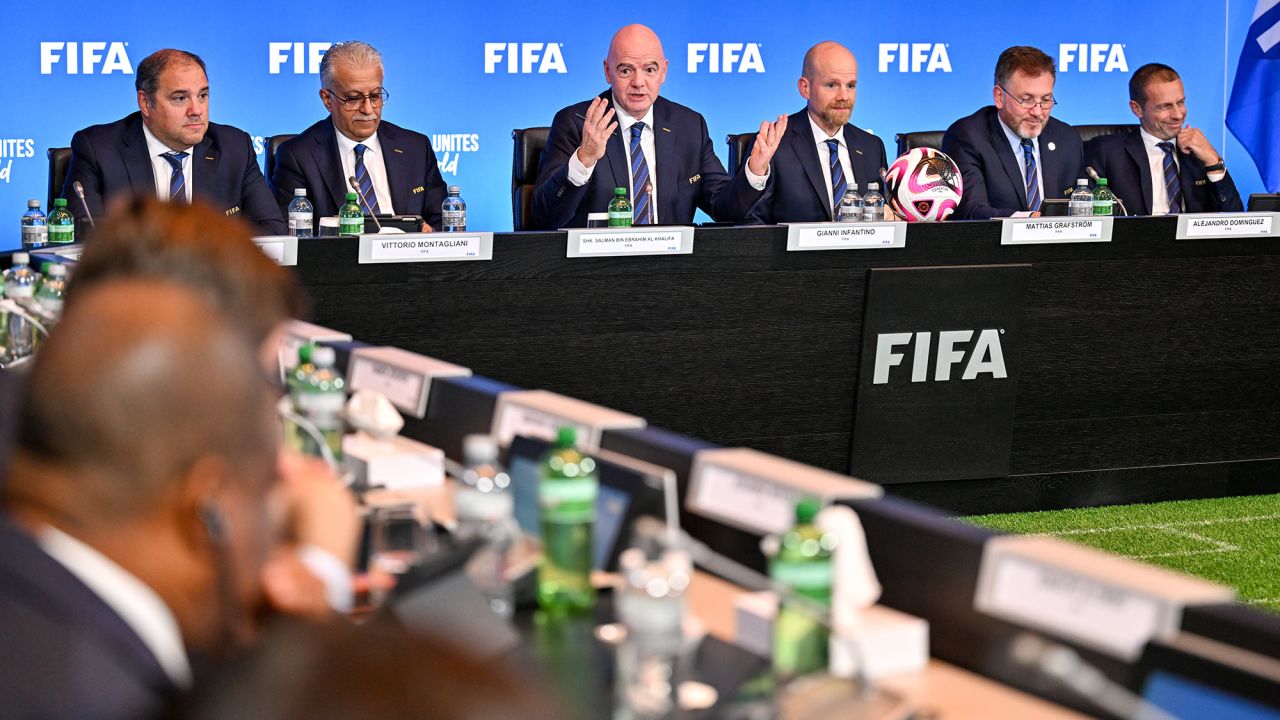 FIFA President Gianni Infantino speaks during a FIFA Council Meeting on October 3, 2024 in Zurich, Switzerland.