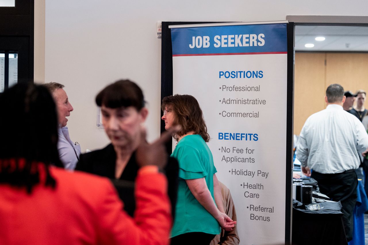 Attendees at the Albany Job Fair in Latham, New York, on Wednesday, October 2.