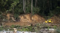 BAT CAVE, NORTH CAROLINA - OCTOBER 3: A bulldozer operator prepares for more work along North Carolina Route 9 in the aftermath of Hurricane Helene on October 3, 2024 in Bat Cave, North Carolina. The death toll has topped 200 people across the southeastern U.S. due to the storm, according to published reports, which made landfall as a category 4 storm on Thursday. Millions are without power and the federal government has declared major disasters in areas of North Carolina, Florida, South Carolina, Tennessee, Georgia, Virginia and Alabama, freeing up federal emergency management money and resources for those states, according to the reports. (Photo by Sean Rayford/Getty Images)BAT CAVE, NORTH CAROLINA - OCTOBER 3: XXXX in the aftermath of Hurricane Helene on October 3, 2024 in Bat Cave, North Carolina. The death toll has topped 200 people across the southeastern U.S. due to the storm, according to published reports, which made landfall as a category 4 storm on Thursday. Millions are without power and the federal government has declared major disasters in areas of North Carolina, Florida, South Carolina, Tennessee, Georgia, Virginia and Alabama, freeing up federal emergency management money and resources for those states, according to the reports. (Photo by Sean Rayford/Getty Images)