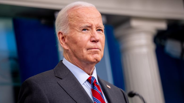 President Joe Biden appears during a news conference in the Brady Press Briefing Room at the White House on October 4, in Washington, DC.