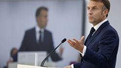 France's President Emmanuel Macron delivers a speech during the closing session of the 19th Summit of the Francophonie at the Grand Palais in Paris, on October 5, 2024. French President hosts dozens of leaders of French-speaking countries for a summit he hopes will help boost French influence in a world beset by crises, in particular Africa. The leaders will gather from October 4 to 5 for the "Francophonie" summit, the first time the event has been held in France for 33 years. (Photo by Ludovic MARIN / POOL / AFP) (Photo by LUDOVIC MARIN/POOL/AFP via Getty Images)