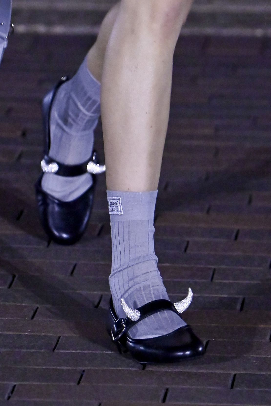 Mary Jane ballet pumps with horns were another fantastical feature at Coperni.