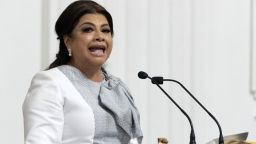 Clara Brugada, jefa de Gobierno de la Ciudad de México, en un discurso el 5 de octubre de 2024