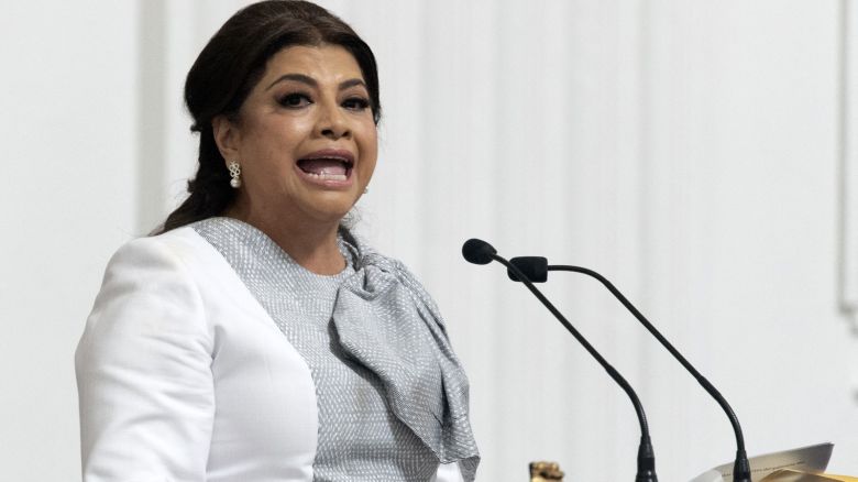 Clara Brugada, jefa de Gobierno de la Ciudad de México, en un discurso el 5 de octubre de 2024