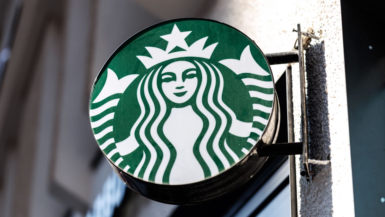 The Starbucks logo is seen on September 21.