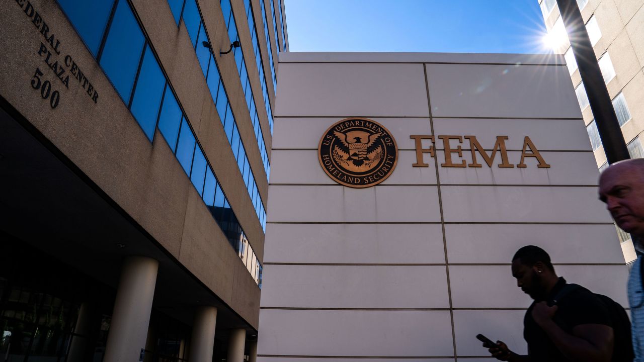 The Federal Emergency Management Agency Headquarters, in Washington, DC, is seen on October 8.