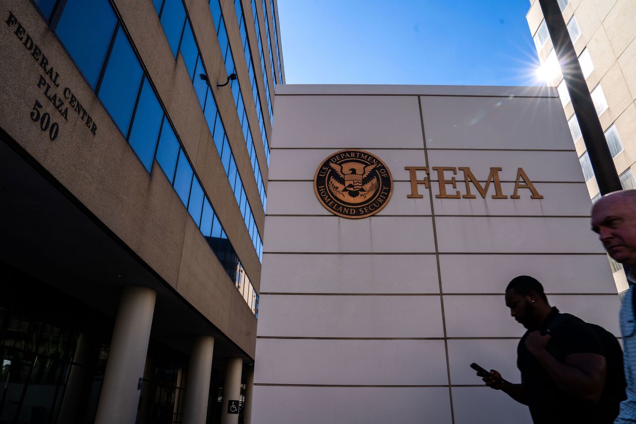 The Federal Emergency Management Agency Headquarters, in Washington, DC, is seen on October 8.