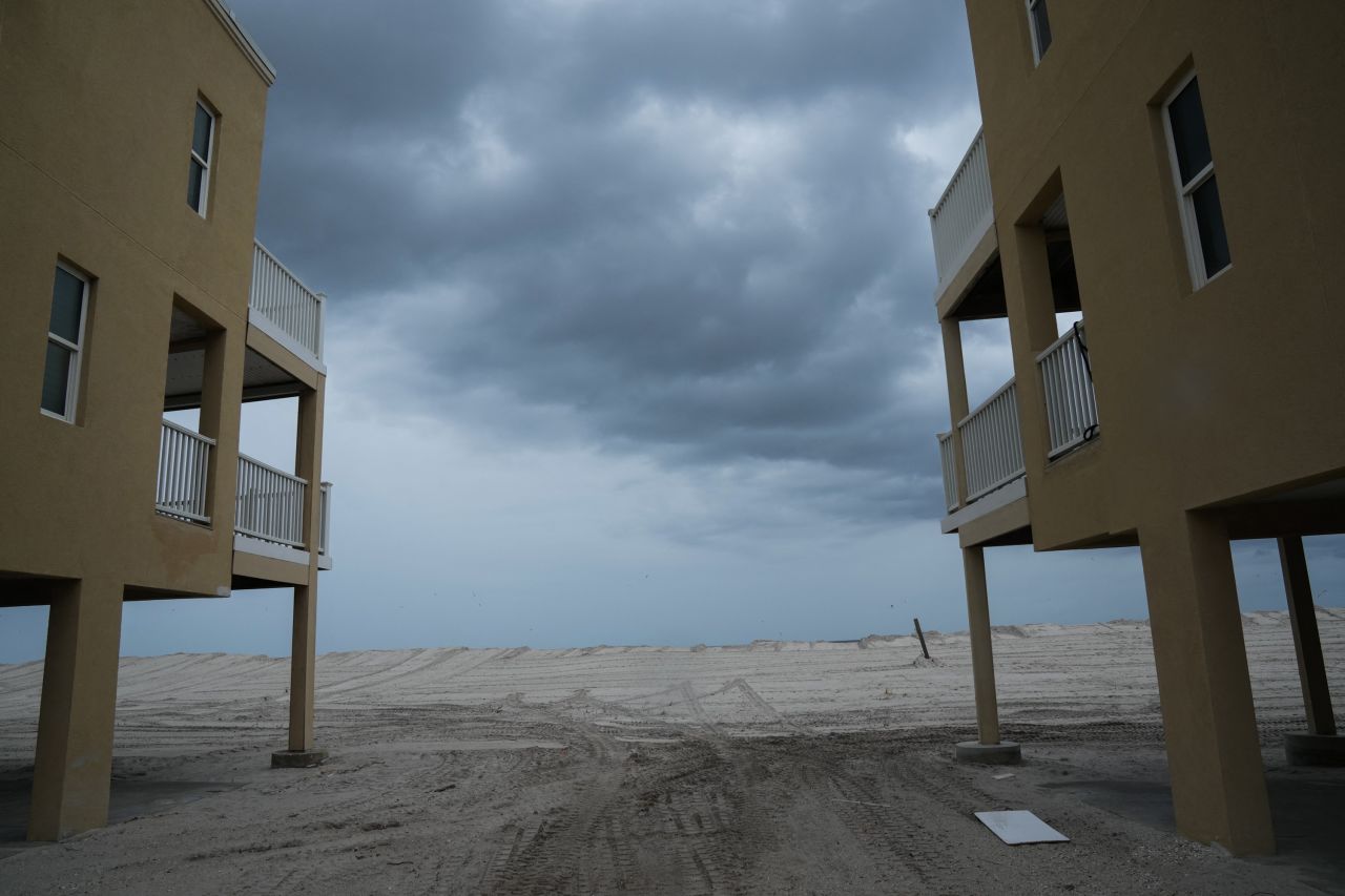 An apartment complex damaged in Hurricane Helene in the Treasure Island section of St. Petersburg, Florida, on October 8, ahead of Hurricane Milton's expected landfall.