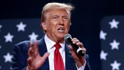 Republican presidential nominee former US President Donald Trump, participates in a town hall at the Crown Center Arena, October 4, 2024, in Fayetteville, North Carolina.