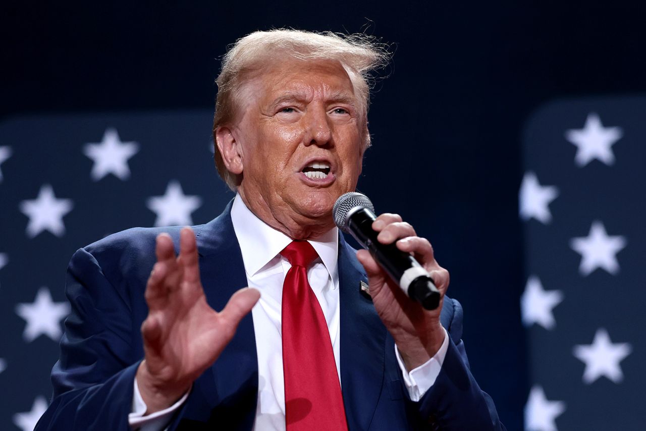 Former President Donald Trump participates in a town hall in North Carolina October 4