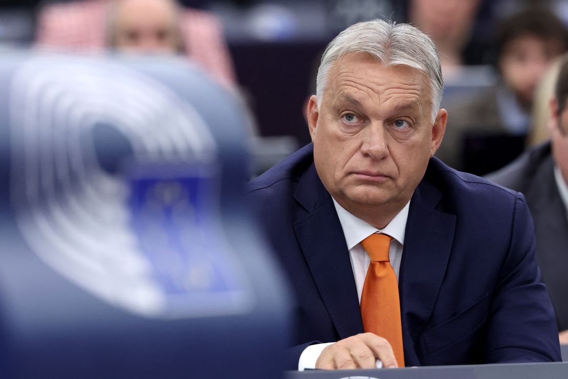 Hungary's Prime Minister Viktor Orban attends a debate on the presentation of the programme for Hungary's six-month Council Presidency on October 9.