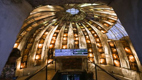 TIRANA, ALBANIA - SEPTEMBER 16:   
Entrance to Bunk'Art 2 Museum, located near the Ministry of Interior, dedicated to showcasing Albania's Cold War period, seen on September 16, 2024, in Tirana, Albania. (Photo by Artur Widak/NurPhoto via Getty Images)