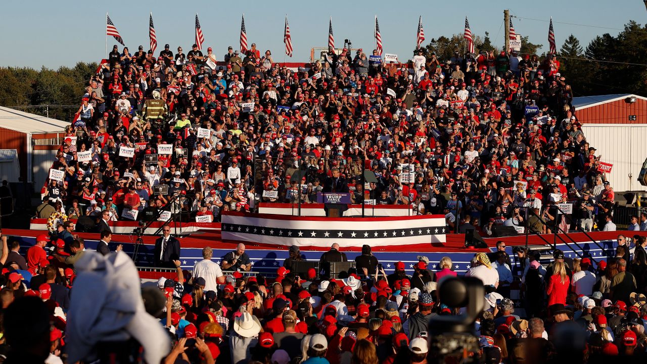 Former President Donald Trump speaks at the campaign rally.