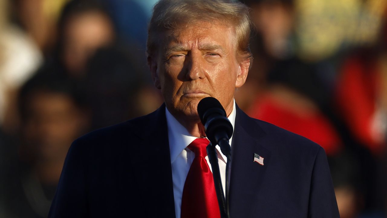 BUTLER, PENNSYLVANIA - OCTOBER 05: Republican presidential nominee, former President Donald Trump addresses a campaign rally at the Butler Farm Show grounds on October 05, 2024 in Butler, Pennsylvania. This is the first time that Trump has returned to Butler since he was injured during an attempted assassination on July 13.  (Photo by Kevin Dietsch/Getty Images)