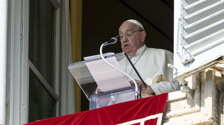 VATICAN CITY, VATICAN - OCTOBER 06: (EDITOR NOTE: STRICTLY EDITORIAL USE ONLY - NO MERCHANDISING). Pope Francis addresses the thousands of faithful gathered in St. Peter's Square during his Sunday Angelus blessing on October 06, 2024 in Vatican City, Vatican. Pope Francis announced after his Sunday Angelus that he would hold a consistory for the creation of new cardinals on 8 December 2024 in the Vatican. (Photo by Vatican Media via Vatican Pool/Getty Images)