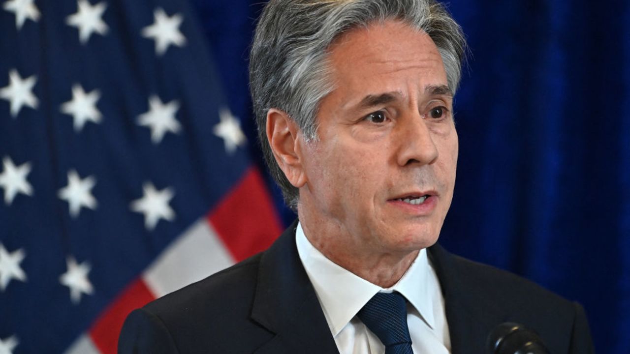 US Secretary of State Antony Blinken speaks at a press conference during the 44th and 45th Association of Southeast Asian Nations (ASEAN) Summits in Vientiane on October 11, 2024. (Photo by Tang Chhin Sothy / POOL / AFP) (Photo by TANG CHHIN SOTHY/POOL/AFP via Getty Images)