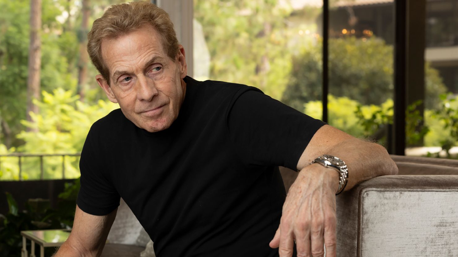 Sports commentator and television personality Skip Bayless poses for a portrait in Los Angeles on October 4, 2024.