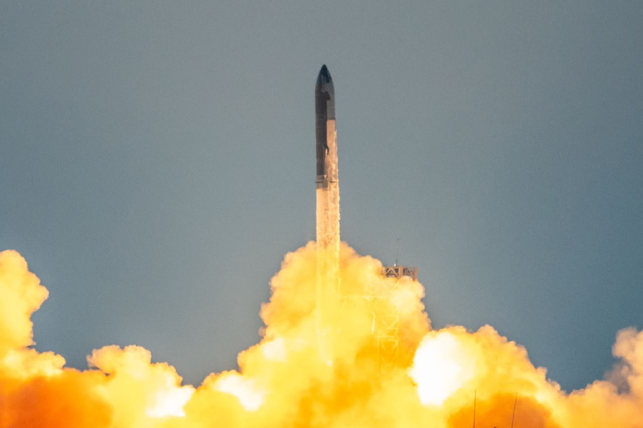 SpaceX's Starship lifts off during its fifth test flight near Brownsville, Texas, on October 13.