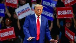 Former US President and Republican presidential candidate Donald Trump dances during a campaign rally at Findlay Toyota Arena in Prescott Valley, Arizona, on October 13, 2024. (Photo by Caitlin O'Hara / AFP) (Photo by CAITLIN O'HARA/AFP via Getty Images)