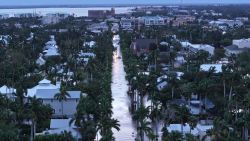 PUNTA GORDA - OCTOBER 10: In this aerial view, Flood waters inundate a neighborhood after Hurricane Milton came ashore on October 10, 2024, in Punta Gorda, Florida. The storm made landfall as a Category 3 hurricane in the Siesta Key area of Florida, causing damage and flooding throughout Central Florida. (Photo by Joe Raedle/Getty Images)