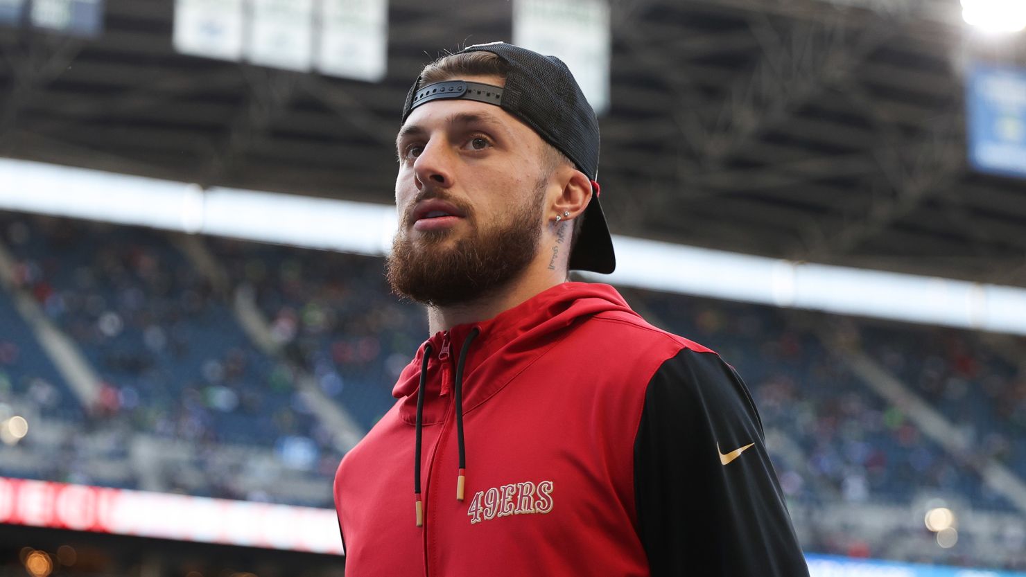 Ricky Pearsall of the San Francisco 49ers looks on prior to a game against the Seattle Seahawks at Lumen Field in Seattle, Washington, on October 10, 2024.