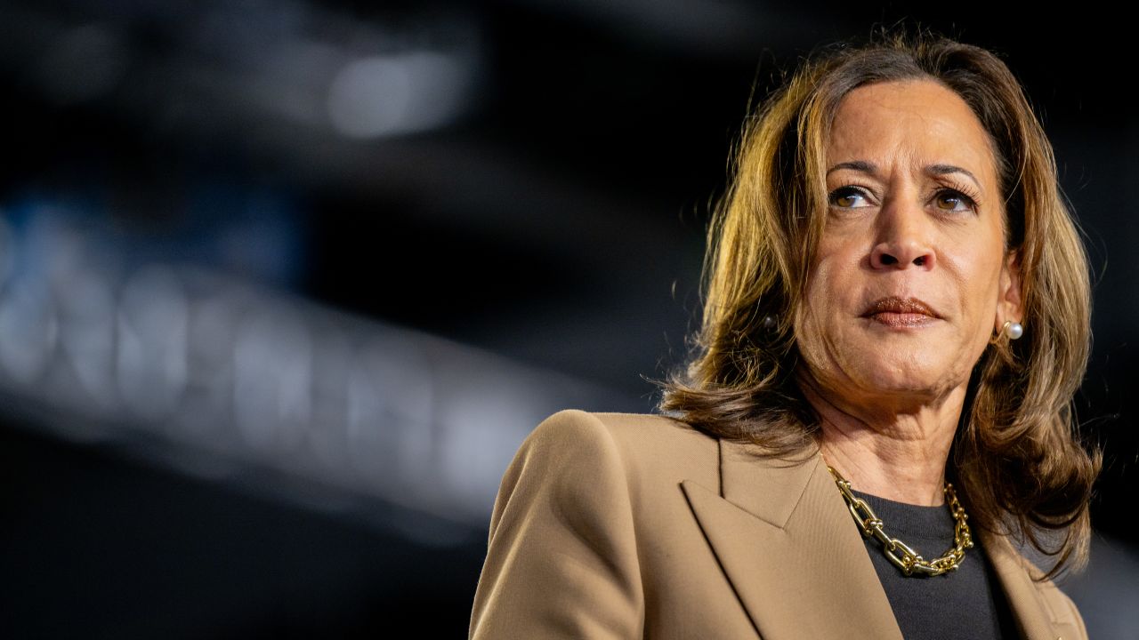 CHANDLER, ARIZONA - OCTOBER 10: Democratic presidential nominee, Vice President Kamala Harris pauses while speaking during a campaign rally at the Rawhide Event Center on October 10, 2024 in Chandler, Arizona. Vice President Harris continues campaigning against Republican presidential nominee, former U.S. President Donald Trump in battleground swing states ahead of the November 5 presidential election. Trump currently has a 2% lead ahead of Harris in the Arizona polls. (Photo by Brandon Bell/Getty Images)