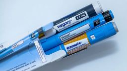 Still life of the big three injectable prescription weight loss medicines. Ozempic, Victoza and Wegovy. (Photo by: Michael Siluk/UCG/Universal Images Group via Getty Images)