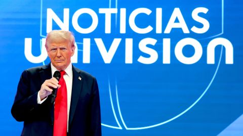 Former US President Donald Trump during a Noticias Univision presidential town hall in Miami, Florida, US, on Wednesday, Oct. 16, 2024.