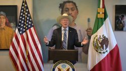 US ambassador to Mexico Ken Salazar speaks during a press conference on bilateral relations at his residence in Mexico City on October 17, 2024. (Photo by Yuri CORTEZ / AFP) (Photo by YURI CORTEZ/AFP via Getty Images)