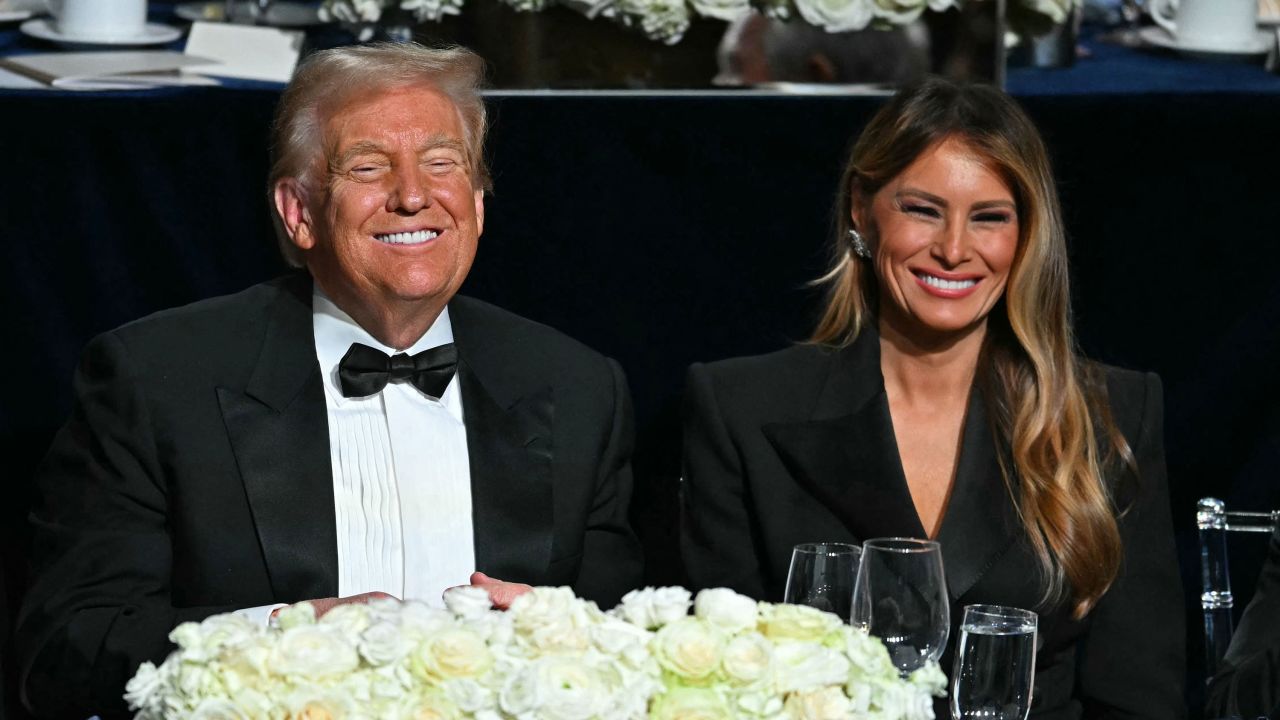 Donald Trump and Melania Trump attend the 79th Annual Alfred E. Smith Memorial Foundation Dinner in New York in  October 2024.