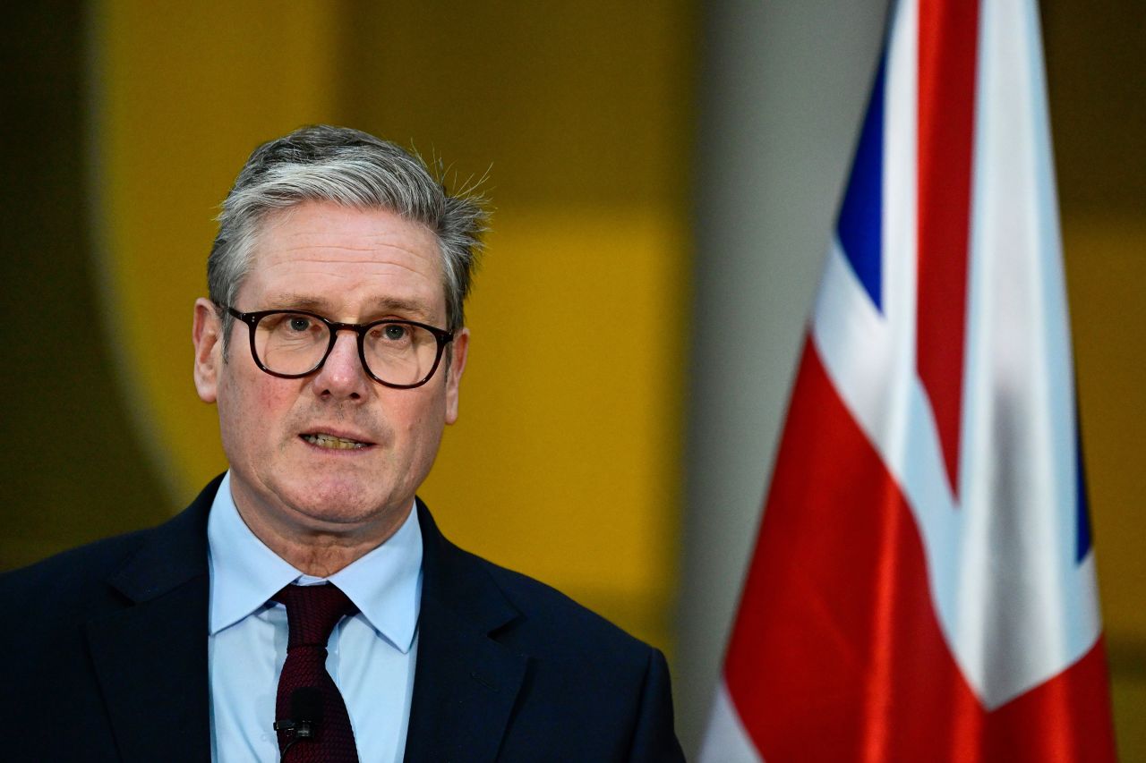 British Prime Minister Keir Starmer speaks during a press conference on October 18 in Berlin.