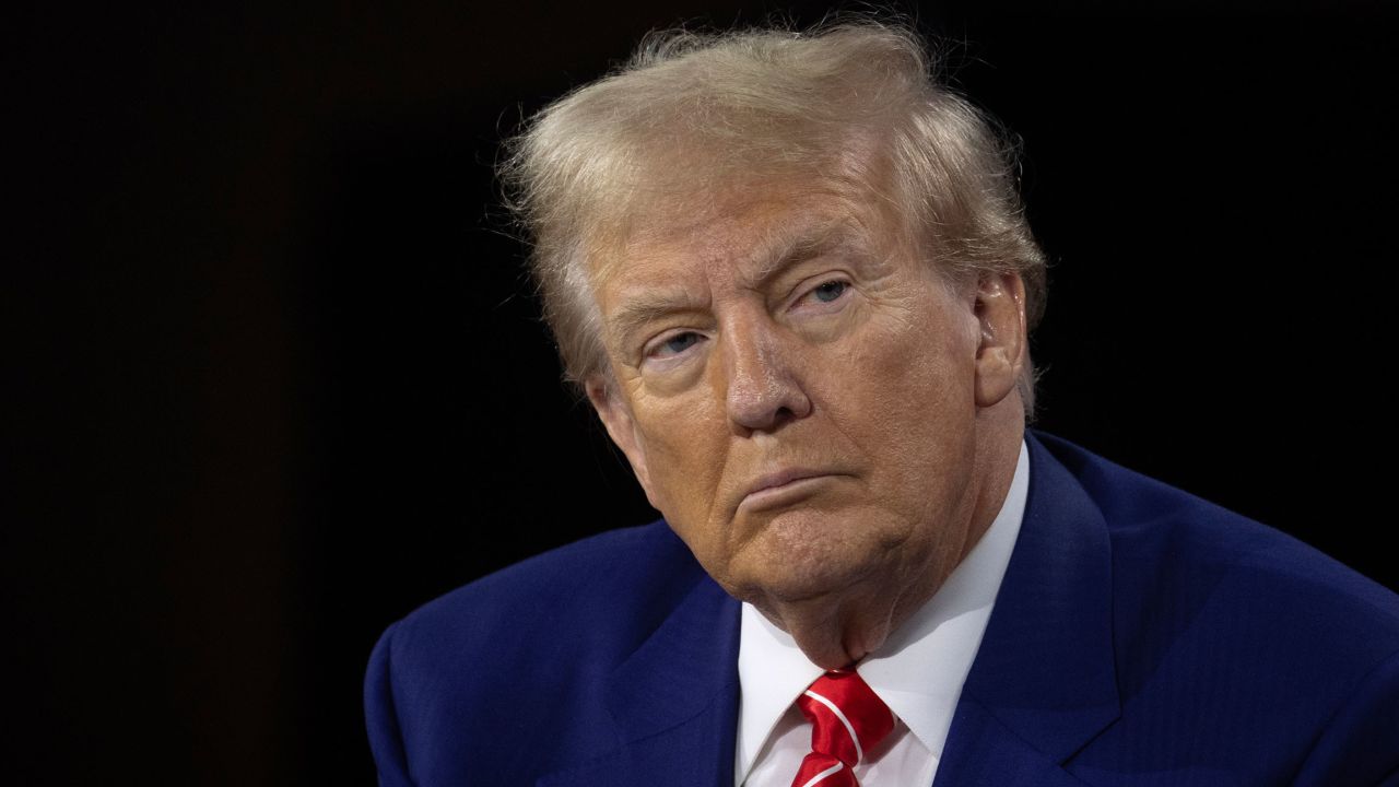 Former President Donald Trump attends a luncheon hosted by the Economic Club of Chicago on October 15, 2024, in Chicago.