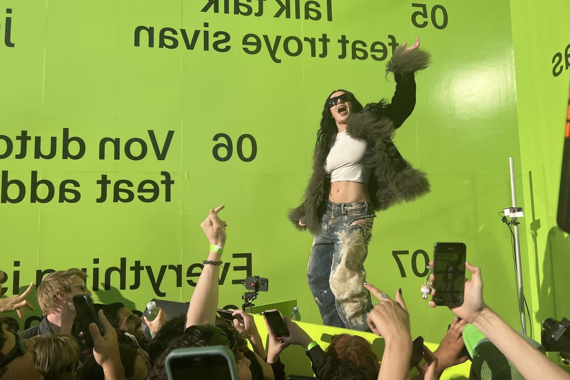 Charli XCX shared her new remix album with a few hundred fans at a special event at Storm King in New Windsor, New York, on Oct. 10, 2024.