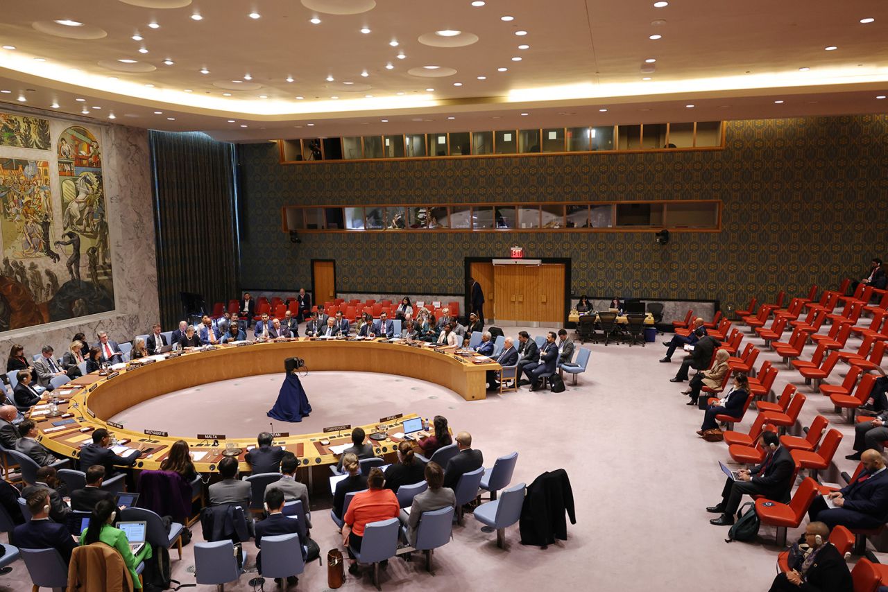 Members of the United Nations Security Council meet in New York on October 16, 2024.