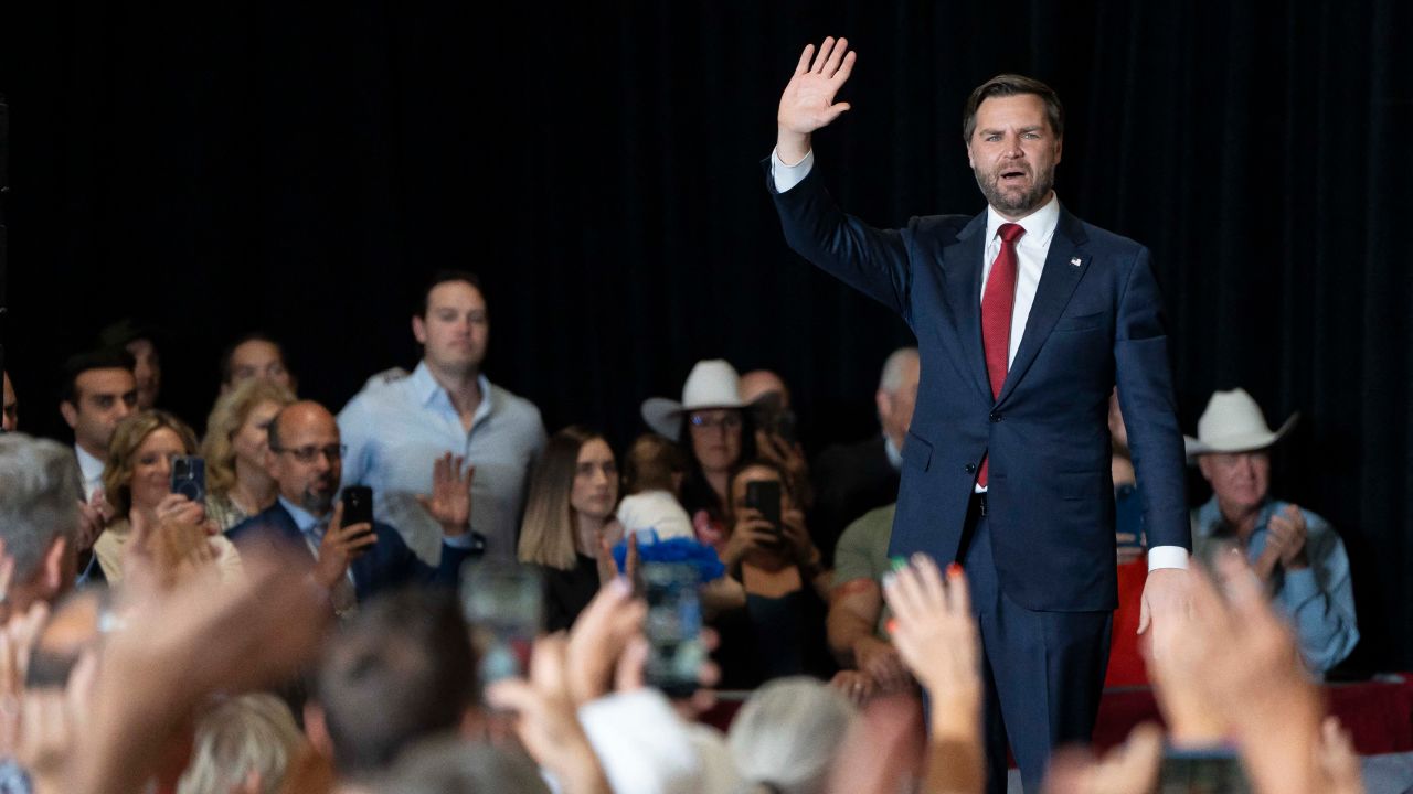JD Vance leaves after speaking during a campaign rally in Peoria, Arizona, on October 22.