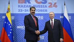 Russia's President Vladimir Putin meets with Venezuela's President Nicolas Maduro on the sidelines of the BRICS summit in Kazan on October 23, 2024. (Photo by Alexander NEMENOV / POOL / AFP) (Photo by ALEXANDER NEMENOV/POOL/AFP via Getty Images)