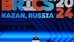 TOPSHOT - Russia's President Vladimir Putin delivers a speech during a festive reception of the BRICS summit in Kazan on October 23, 2024. (Photo by Alexander NEMENOV / POOL / AFP) (Photo by ALEXANDER NEMENOV/POOL/AFP via Getty Images)