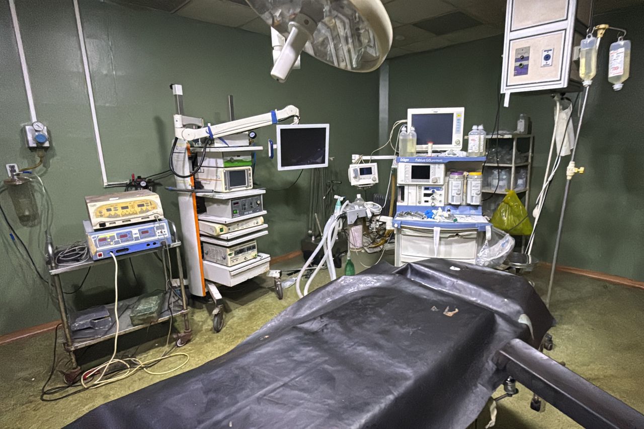 An empty operating room is seen in Kamal Adwan Hospital in Beit Lahiya, Gaza on October 24.