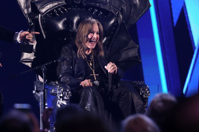 Osbourne attends his Rock and Roll Hall of Fame induction ceremony in 2024. "Ozzy Osbourne has made a lasting impact on rock music and influenced countless artists," says <a href="https://rockhall.com/inductees/ozzy-osbourne/" target="_blank">his page</a> on the Hall of Fame website. "With his longevity, enormous impact and iconic persona, Ozzy is a phenomenon unlike any other in rock music."
