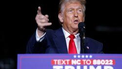 GREENSBORO, NORTH CAROLINA - OCTOBER 22: Republican presidential nominee, former U.S. President Donald Trump speaks at a campaign rally at the Greensboro Coliseum on October 22, 2024 in Greensboro, North Carolina. With 14 days to go until Election Day, Trump continues to crisscross the country campaigning to return to office. (Photo by Anna Moneymaker/Getty Images)