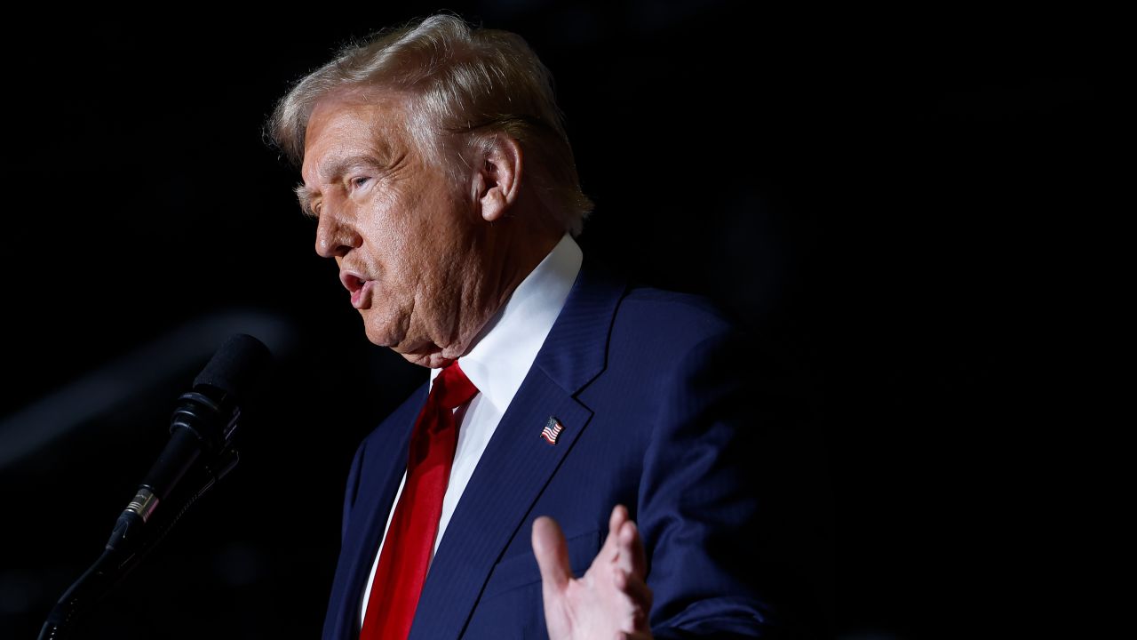 Donald Trump speaks at a campaign rally in Greensboro, North Carolina, on October 22.