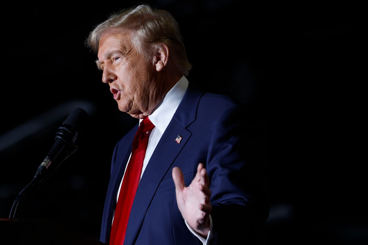 Donald Trump speaks at a campaign rally in Greensboro, North Carolina, on October 22.