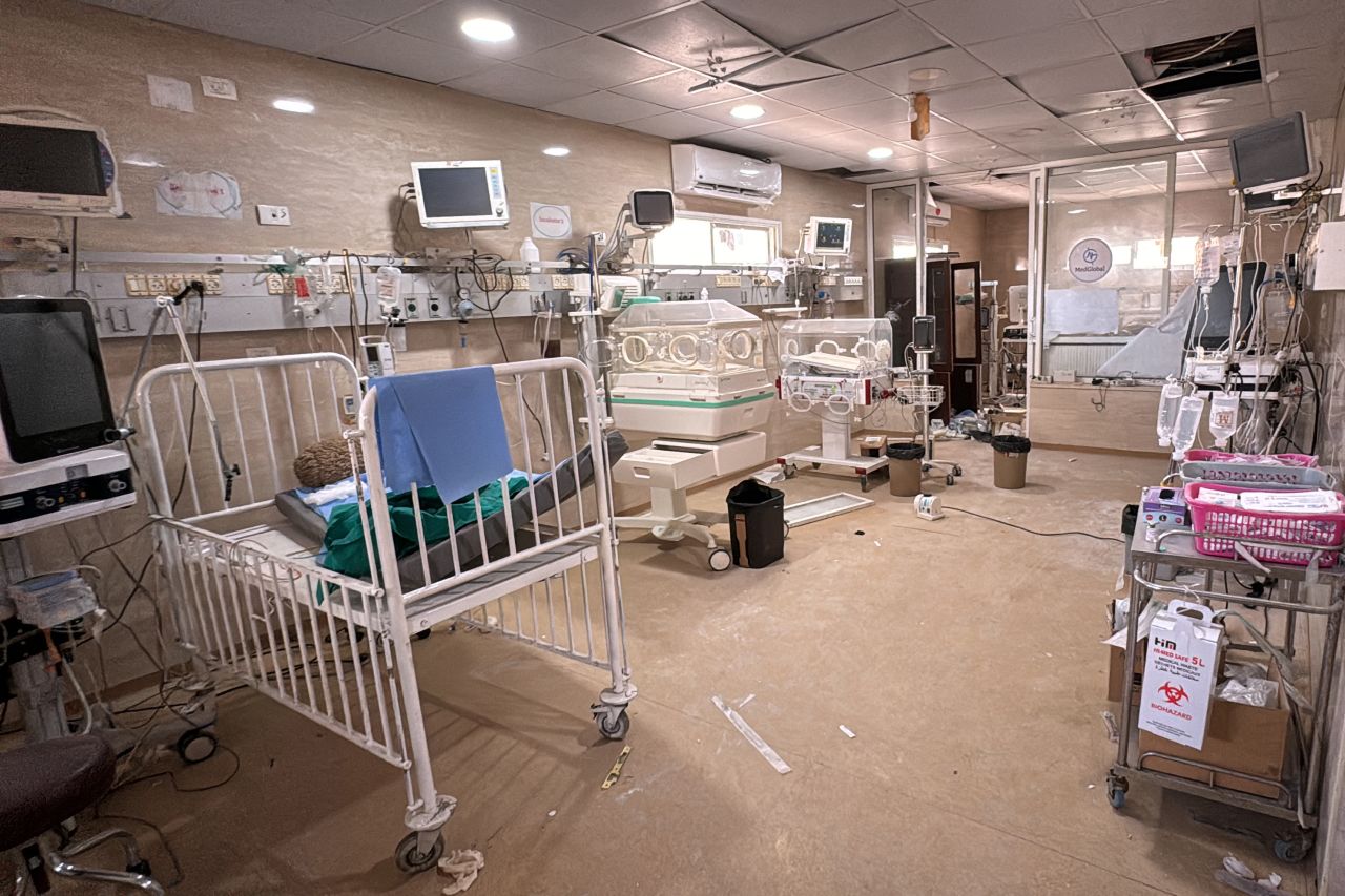 An empty neonatal intensive care unit is seen at the Kamal Adwan Hospital in Beit Lahiya, Gaza on October 26.