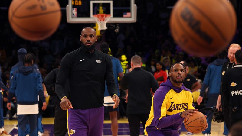 LeBron and Bronny James make history as first father-son to play together in NBA game