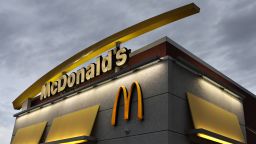  A McDonald’s restaurant is viewed on October 23, 2024 in Omaha, Nebraska. Nearly 50 people were sickened with E.coli in ten states, with three people hospitalized in the Omaha area, after eating at McDonald’s restaurants. The E. coli outbreak has been linked to McDonald’s Quarter Pounders, according to the CDC.