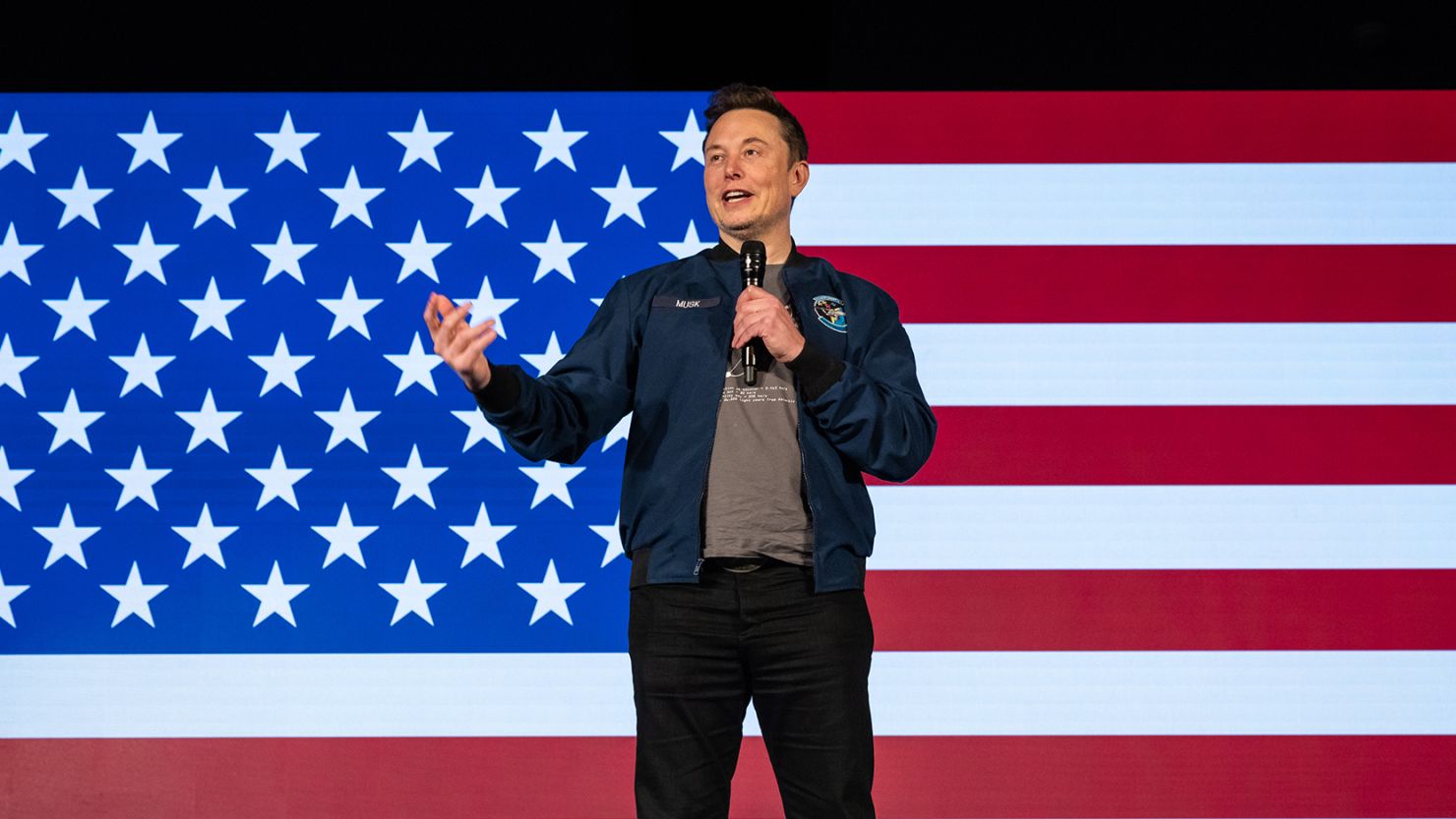 SpaceX and Tesla founder Elon Musk speaks during an America PAC town hall on October 26, 2024 in Lancaster, Pennsylvania.