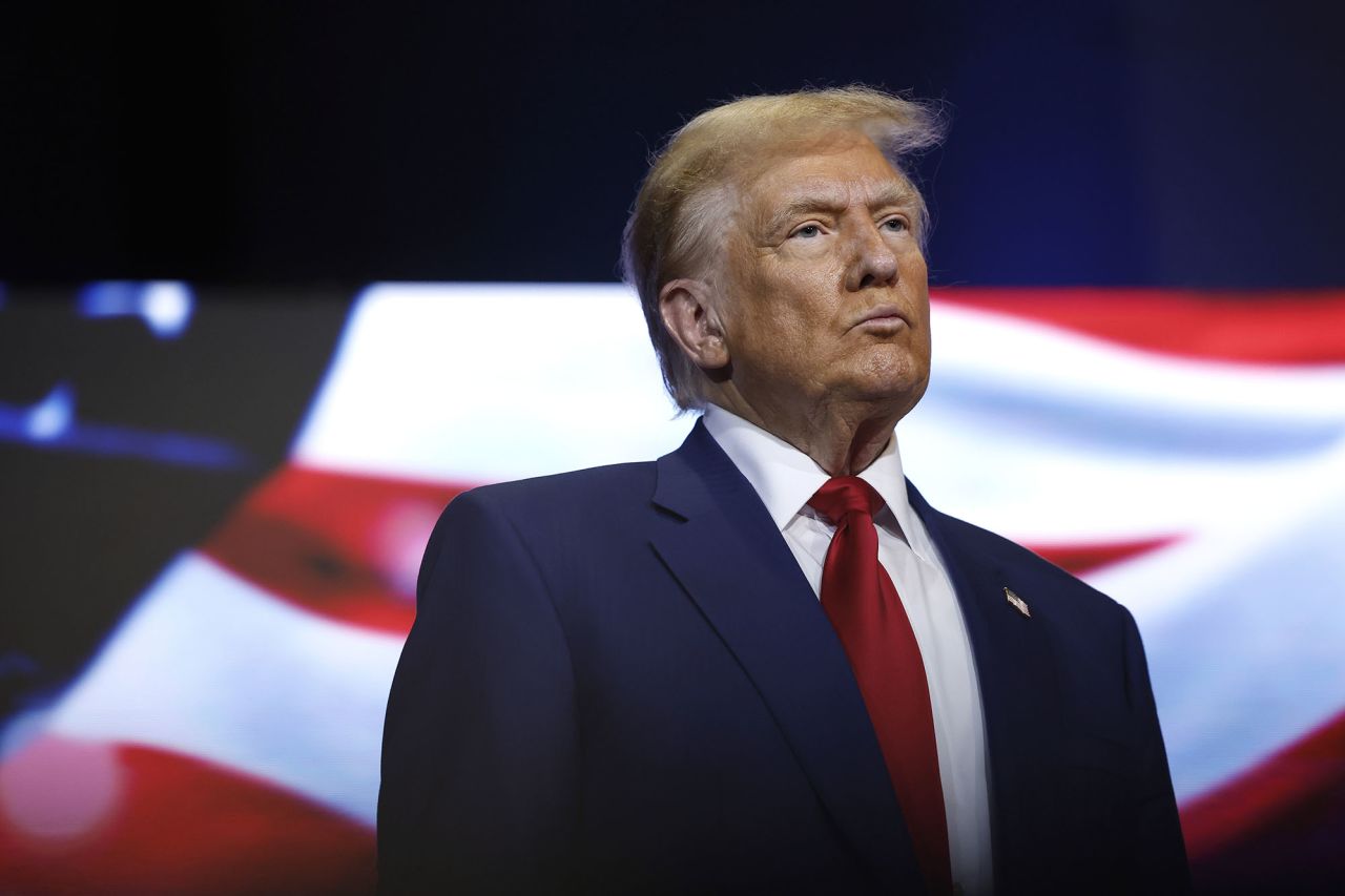 Former President Donald Trump attends an event in Zebulon, Georgia on October 23.