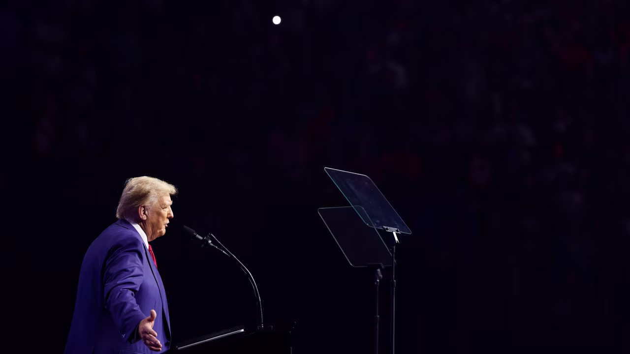 Former President Donald Trump speaks during a campaign rally in Duluth, Georgia, on Wednesday, October 23.