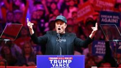 Tesla and SpaceX CEO Elon Musk speaks at a rally for former US President and Republican presidential candidate Donald Trump at Madison Square Garden in New York, October 27, 2024. (Photo by ANGELA WEISS / AFP) (Photo by ANGELA WEISS/AFP via Getty Images)